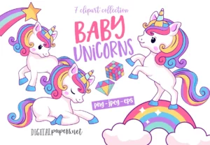 Baby Magical Unicorns Graphic Png