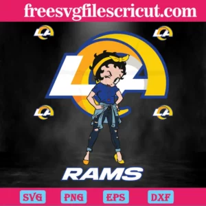 Betty Boop Los Angeles Rams, Svg Cut Files Invert