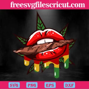 Blunt Joint Stoned Cannabis Sexy Lips, Svg Png Dxf Eps Designs Download Invert