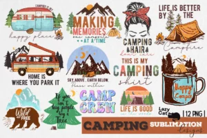 Camping Sublimation Png Bundle