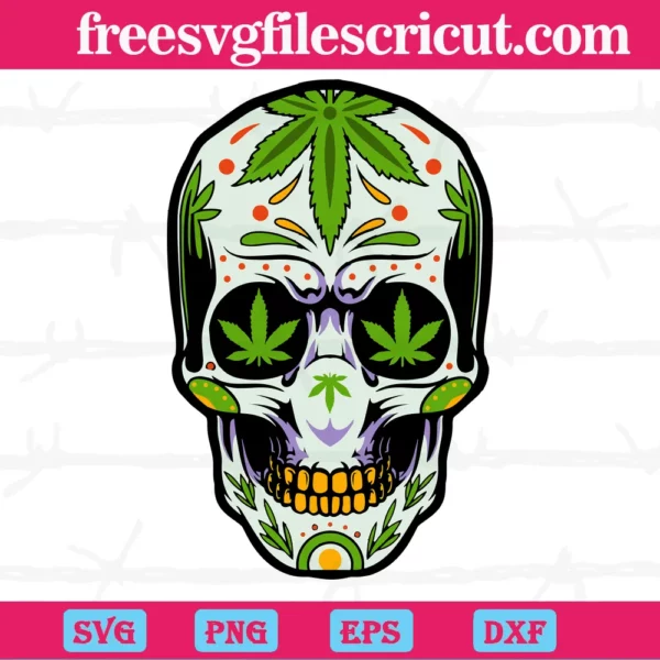 Cannabis Skull, Svg Png Dxf Eps Designs Download