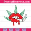 Cannabis Weed Sexy Lips Gift Diy Crafts, Vector Illustrations