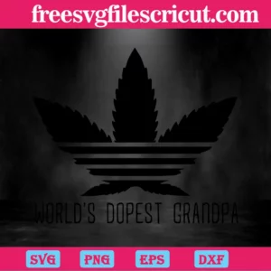 Cannabis Worlds Dopest Grandpa, High-Quality Svg Files Invert