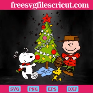 Charlie Brown And The Snoopy Christmas Tree, Laser Cut Svg Files Invert