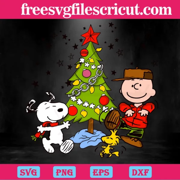 Charlie Brown And The Snoopy Christmas Tree, Laser Cut Svg Files Invert