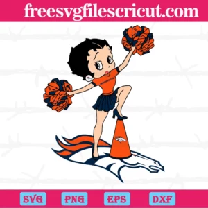 Cheer Betty Boop Denver Broncos, Laser Cut Svg Files