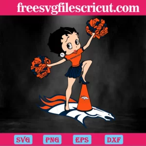 Cheer Betty Boop Denver Broncos, Laser Cut Svg Files Invert