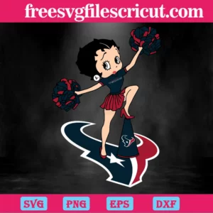 Cheer Betty Boop Houston Texans, Laser Cut Svg Files Invert