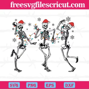 Christmas Dancing Skeleton Santa Hat, Svg Files For Crafting And Diy Projects
