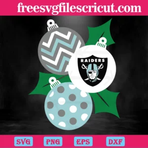 Christmas Ornaments Las Vegas Raiders, Svg Png Dxf Eps Digital Download
