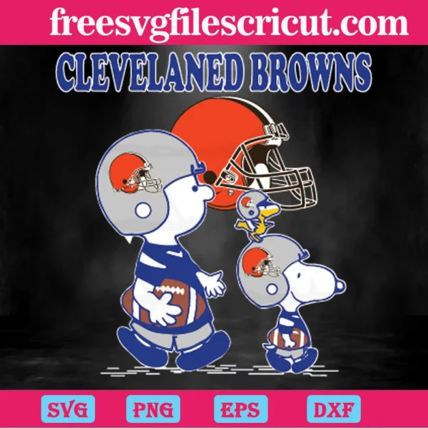 Cleveland Browns Charlie Brown And Snoopy, Layered Svg Files