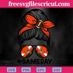 Cleveland Browns Messy Bun Mom Game Day, Laser Cut Svg Files Invert