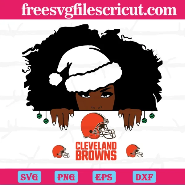 Cleveland Browns Santa Black Girl, Vector Files