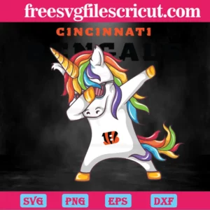 Dabbing Unicorn Cincinnati Bengals, Svg Files Invert