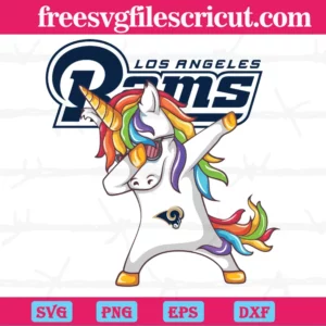 Dabbing Unicorn Los Angeles Rams, High-Quality Svg Files