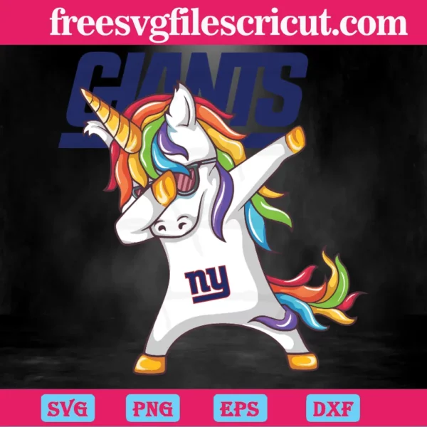 Dabbing Unicorn New York Giants, Vector Files Invert
