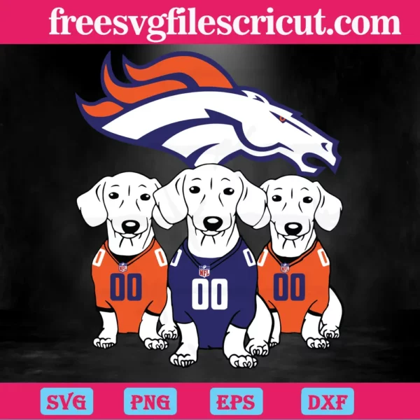 Dachshund Dog Fan Denver Broncos Nfl Football, Svg Files