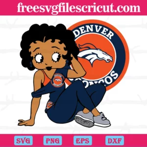 Denver Broncos Betty Boop, Svg Png Dxf Eps Cricut