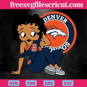 Denver Broncos Betty Boop, Svg Png Dxf Eps Cricut Invert