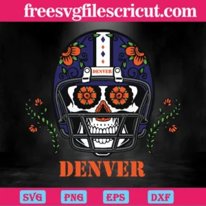 Denver Broncos Skull Helmet, Scalable Vector Graphics Invert