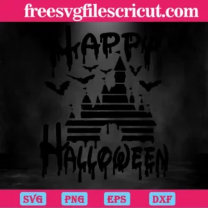 Disney Castle Happy Halloween, Svg Png Dxf Eps Designs Download Invert