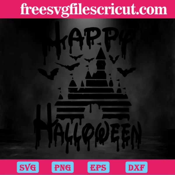 Disney Castle Happy Halloween, Svg Png Dxf Eps Designs Download Invert