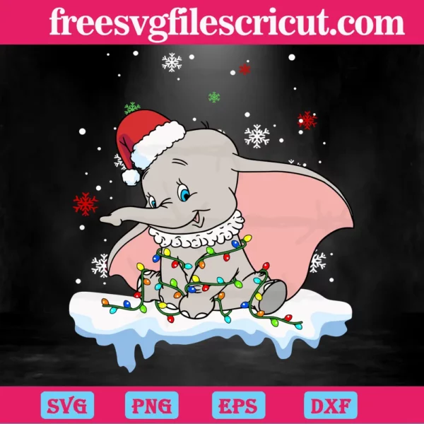 Disney Dumbo Santa Christmas Lights, Digital Files