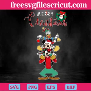 Disney Mickey Daisy Goofy Merry Christmas, Downloadable Files Invert