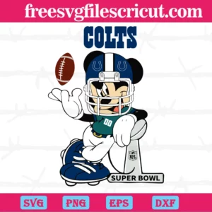 Disney Mickey Mouse Indianapolis Colts, Vector Illustrations