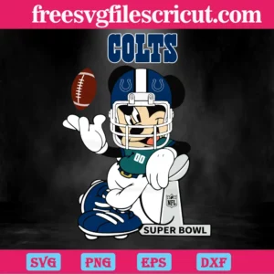 Disney Mickey Mouse Indianapolis Colts, Vector Illustrations Invert