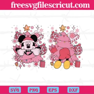 Disney Mickey Pink Christmas Tree, Graphic Design