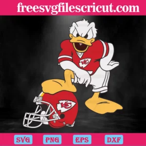 Donald Duck Kansas City Chiefs, Vector Svg Invert