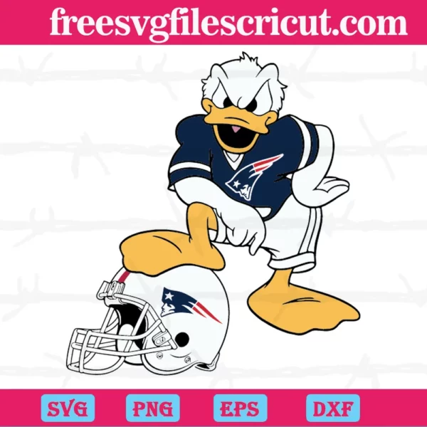 Donald Duck New England Patriots, Svg Png Dxf Eps Cricut Silhouette
