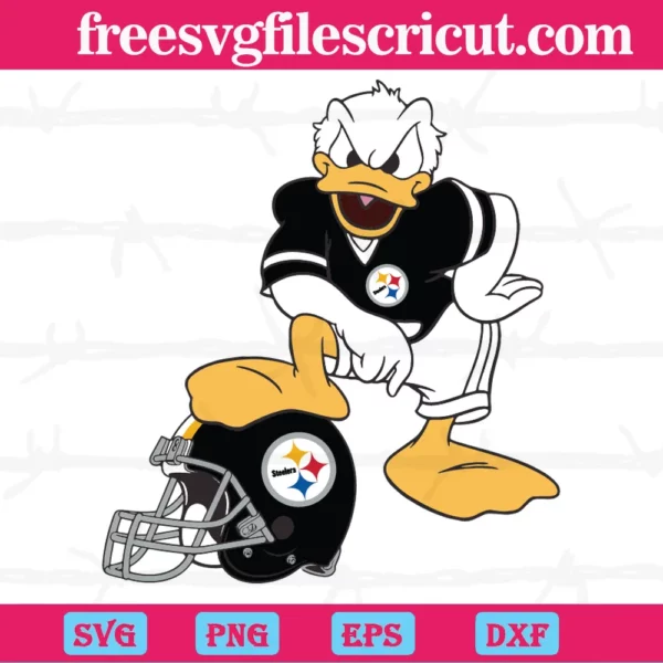 Donald Duck Pittsburgh Steelers, Vector Svg