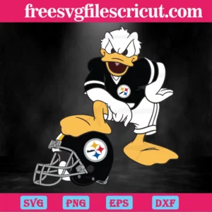 Donald Duck Pittsburgh Steelers, Vector Svg Invert