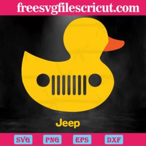 Duck Duck Jeep Grill Clipart, Vector Illustrations