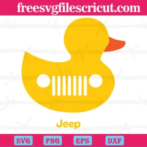 Duck Duck Jeep Grill Clipart, Vector Illustrations Invert