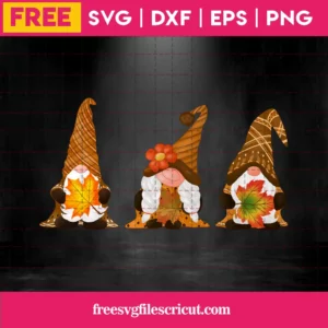 Fall Gnomes Holding Autumn Leaves Png Clipart Free Invert