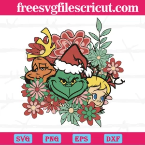 Floral Grinch Max Cindy Lou Who, Scalable Vector Graphics