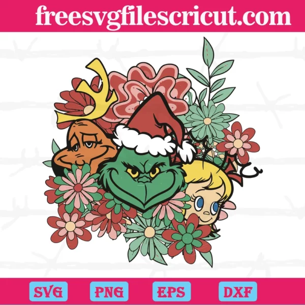 Floral Grinch Max Cindy Lou Who, Scalable Vector Graphics