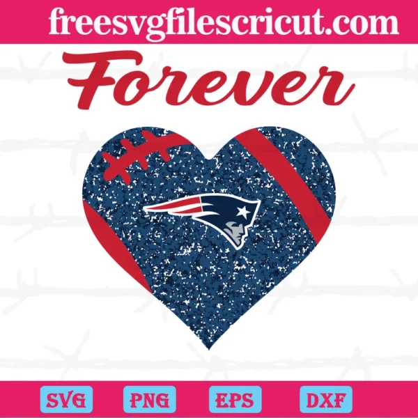 Forever New England Patriots Heart Diamond, Layered Svg Files