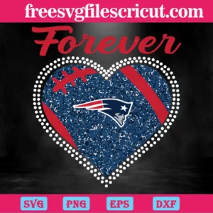 Forever New England Patriots Heart Diamond, Layered Svg Files Invert