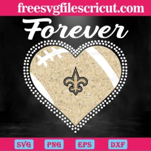 Forever New Orleans Saints Heart Diamond, Svg Png Dxf Eps Cricut