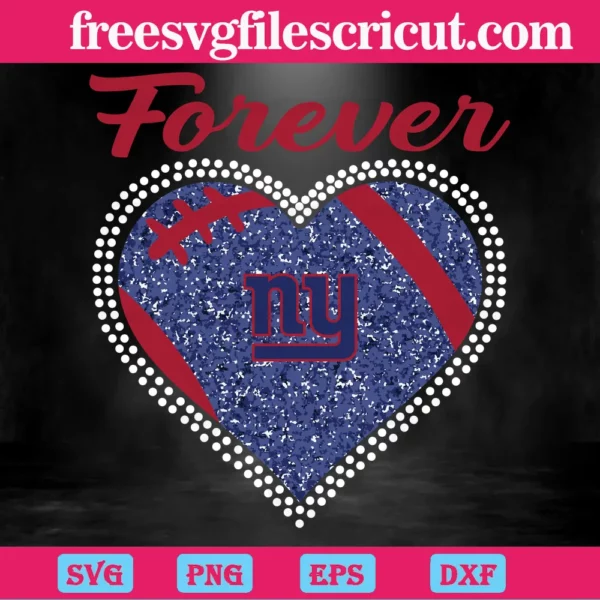 Forever New York Giants Heart Diamond, Layered Svg Files Invert