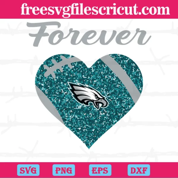 Forever Philadelphia Eagles Heart Diamond, Laser Cut Svg Files