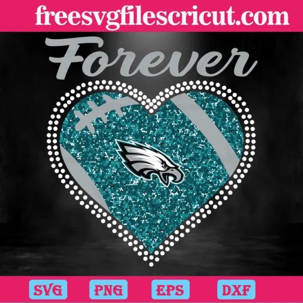 Forever Philadelphia Eagles Heart Diamond, Laser Cut Svg Files Invert