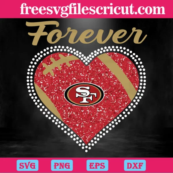 Forever San Francisco 49Ers Heart Diamond, Svg Cut Files - free svg ...
