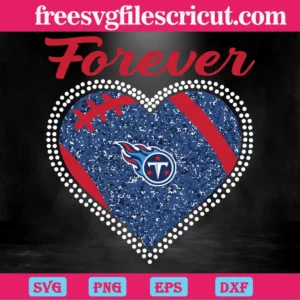 Forever Tennessee Titans Heart Diamond, Digital Files Invert