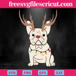 French Bulldog Christmas Lights, Svg Designs