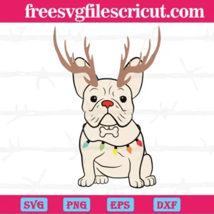 French Bulldog Christmas Lights, Svg Designs Invert
